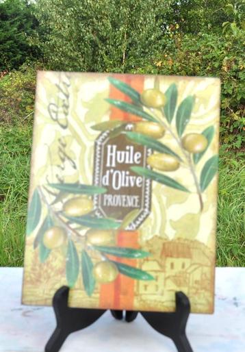 plaque métal décorative huile d'olive  beschikbaar voor biedingen