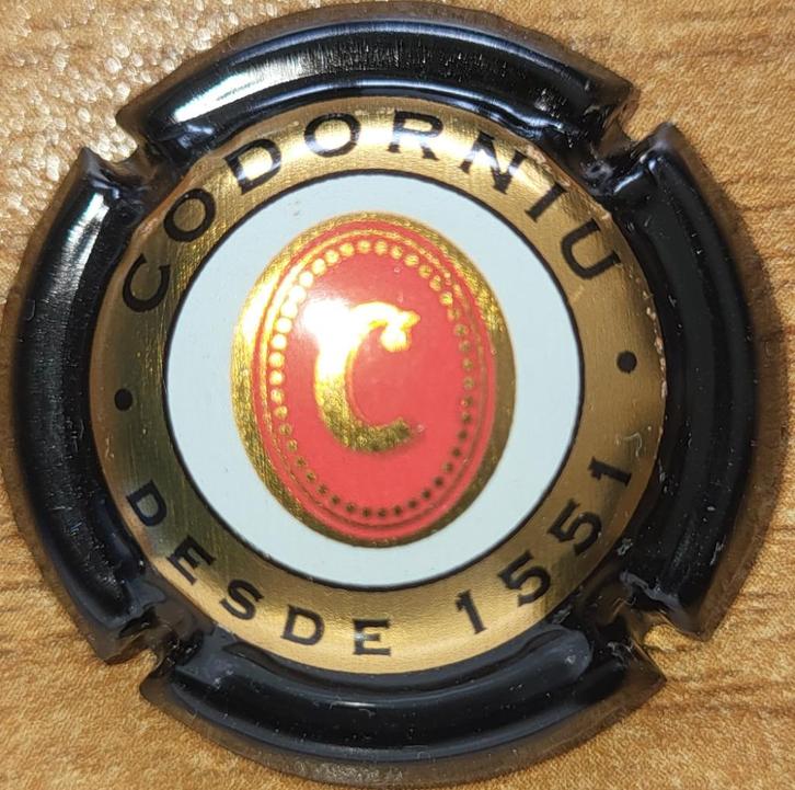 Spaanse Cavacapsule CODORNIU zwart & licht koper nr 24, Verzamelen, Wijnen, Nieuw, Witte wijn, Spanje, Ophalen of Verzenden