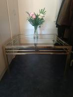 Vintage salontafel met glas, Huis en Inrichting, Tafels | Salontafels, Ophalen, Glas