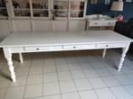 Witte houten eettafel 2,5/90/78, Huis en Inrichting, Tafels | Eettafels, 200 cm of meer, 50 tot 100 cm, Grenenhout, Gebruikt