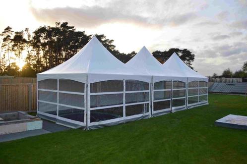 3 pagodes (wit) 5*5 te koop, Tuin en Terras, Parasols, Zo goed als nieuw, Overige typen, Meer dan 4 meter, Waterdicht, Ophalen