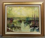 Victor QUIÉNEN, havengezicht in Zeebrugge, Ophalen of Verzenden