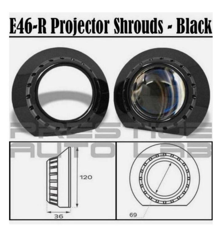 2x E46-R Zwarte 2,5-3" SHROUDS Xenon lens PROJECTOR bmw E46, Autos : Divers, Tuning & Styling, Enlèvement ou Envoi