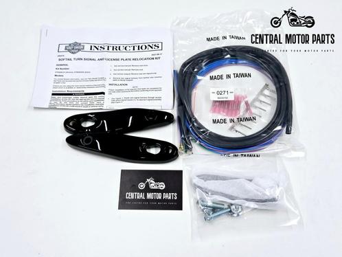 Turn signal/Licencense plate relocation kit Zwart Softail 20, Motoren, Onderdelen | Harley-Davidson, Nieuw, Ophalen of Verzenden