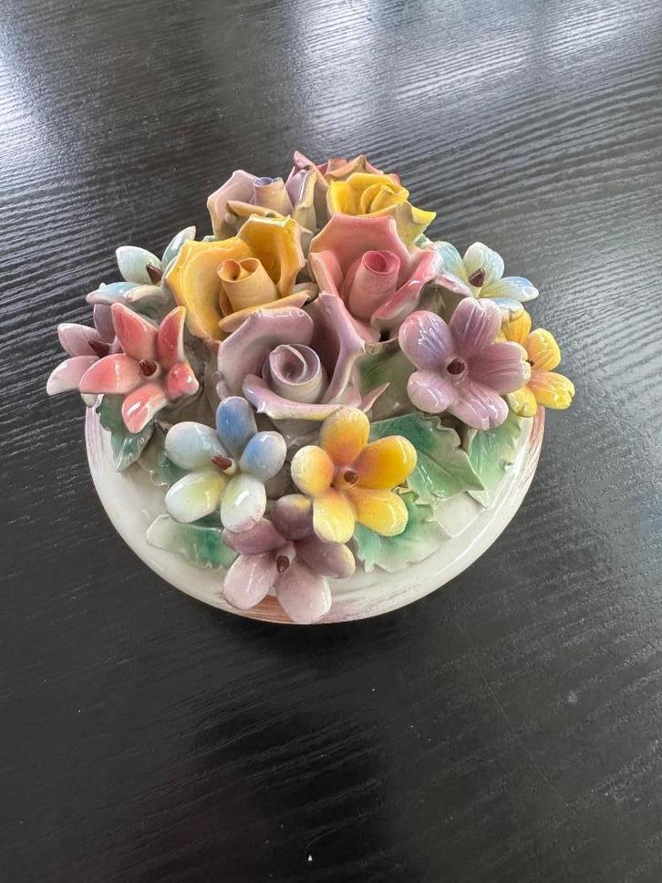 Keramiek potje met deksel (origine: Italy) - decoratief, Antiek en Kunst, Antiek | Keramiek en Aardewerk, Ophalen of Verzenden