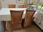4 rieten stoelen, Huis en Inrichting, Stoelen, Ophalen, Bruin, 45 € per stoel, Riet of Rotan