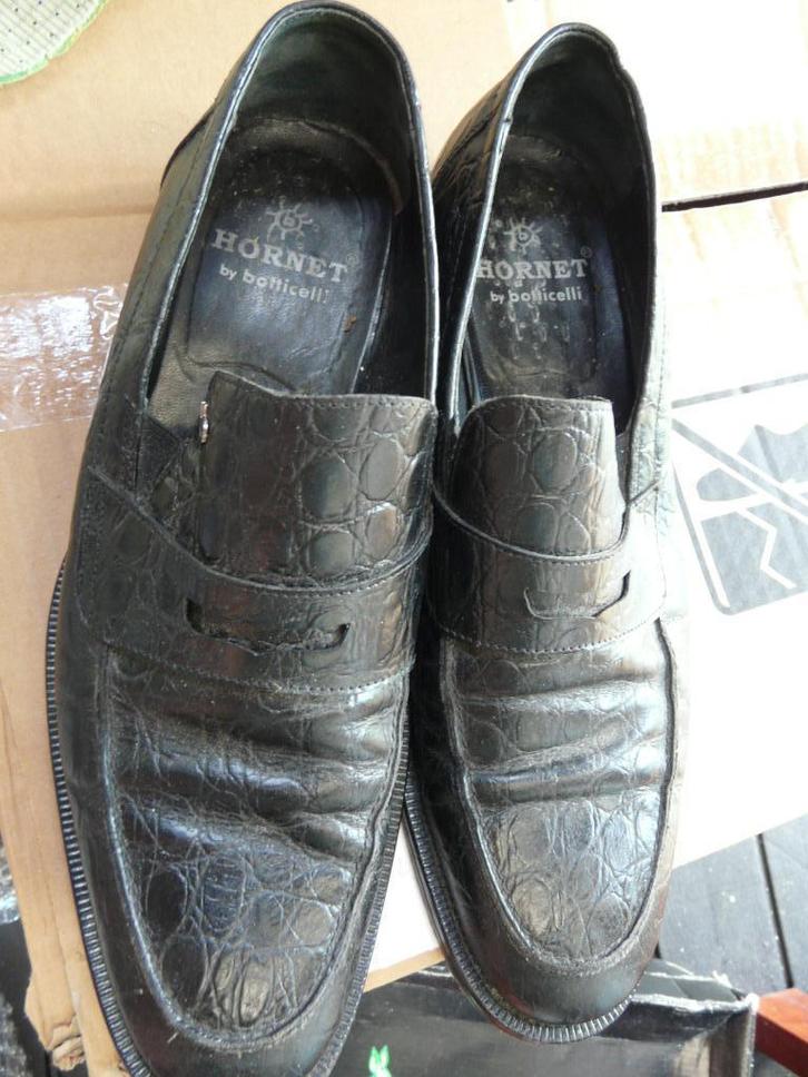 Zwarte lederen instapper schoen M 40, Kleding | Heren, Schoenen, Gedragen, Espadrilles of Moccasins, Zwart, Ophalen