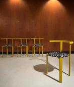 4 chaises vintage en acier vers 1980 ••LIVRAISON GRATUITE••, Enlèvement, Blanc, Bois