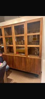 Houten vitrine kast, Huis en Inrichting, Kasten | Vitrinekasten, Ophalen, 200 cm of meer, 150 tot 200 cm, Nieuw