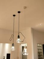 3 glazen/marmer hanglampen, Ophalen, Zo goed als nieuw, Glas, 75 cm of meer