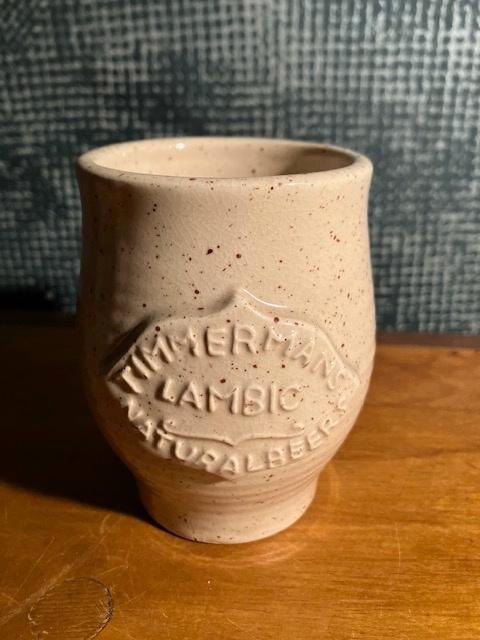 GEGLAZUURDE BIERPOT BIERKRUIK LAMBIK TIMMERMANS ITTERBEEK, Verzamelen, Glas en Drinkglazen, Zo goed als nieuw, Bierglas, Ophalen of Verzenden