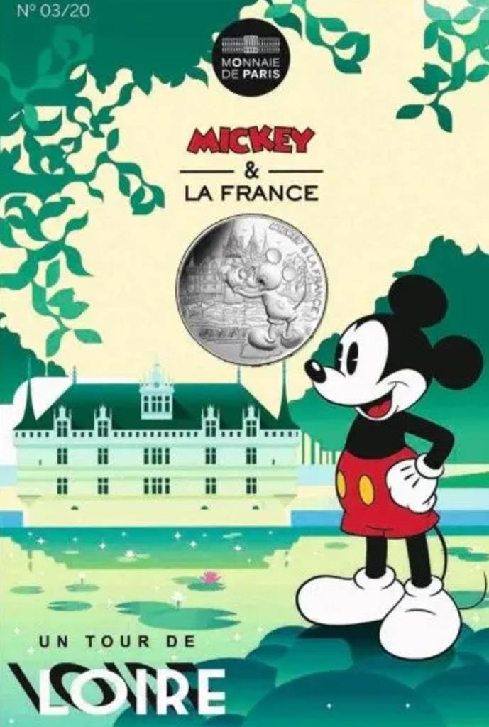 Pièce 10 euro en argent Mickey Loire, Postzegels en Munten, Munten | Europa | Euromunten, Setje, 10 euro, Frankrijk, Zilver, Ophalen of Verzenden