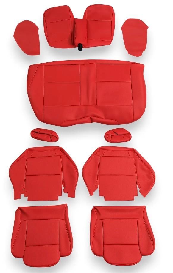 Volledig rode lederen hoezen voor Audi 80 cabriolet, Auto diversen, Tuning en Styling, Ophalen