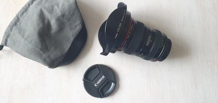 Canon EF 17-40mm f/4.0L USM met zonnekap, Audio, Tv en Foto, Foto | Lenzen en Objectieven, Gebruikt, Groothoeklens, Zoom, Ophalen of Verzenden