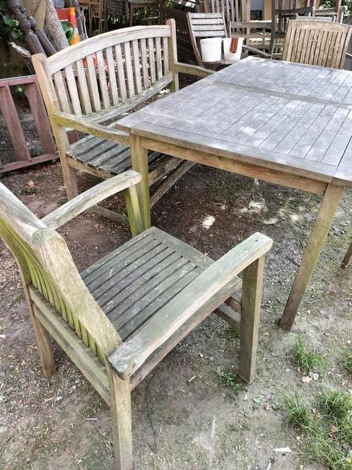 Teak hardhouten tuinset bank stoelen en tafel, Tuin en Terras, Tuinsets en Loungesets, Zo goed als nieuw, Tuinset, Bank, Ophalen