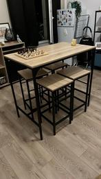 Table avec chause haute - Très bon état - 110€, Huis en Inrichting, Barren, Ophalen, Zo goed als nieuw, Inclusief barstoelen
