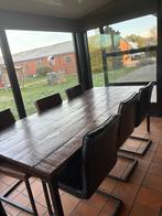 Compleet industrieel meubelset – kwaliteitsmerk, Huis en Inrichting, Tafels | Eettafels, Ophalen, Eikenhout, Industrieel