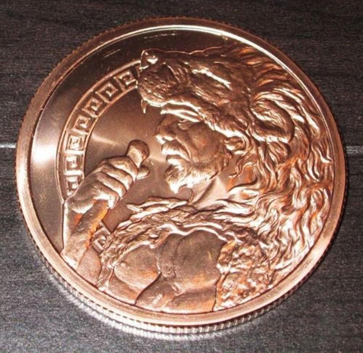 Rood koperen medaille '12 Werken van Hercules' 155.5 gram, Antiek en Kunst, Kunst | Beelden en Houtsnijwerken, Verzenden