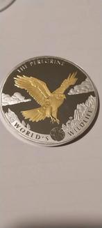 1 oz zilver congo world wildlife the peregrine gilded, Postzegels en Munten, Ophalen of Verzenden, Zilver