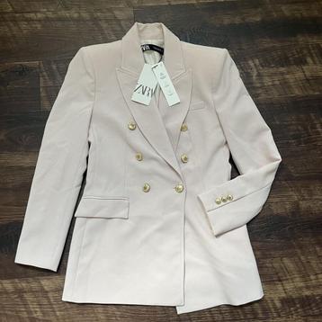 Veste blazer à double boutonnage Zara Lange S beige-rose