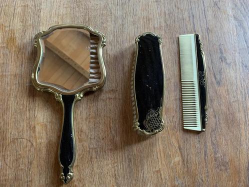 Set de coiffure ancien 3 pièces Miroir brosse peigne, Antiquités & Art, Antiquités | Miroirs, Moins de 50 cm, Moins de 100 cm