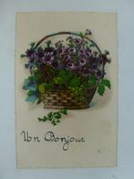 carte postale ancienne panier de fleurs décrit sans sceau 19, Affranchie, Autres thèmes, 1920 à 1940, Envoi