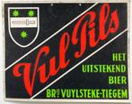 Vul-Pils brouwerij Vuylsteke Tiegem kartonnen bordje, Verzamelen, Biermerken, Ophalen, Reclamebord, Plaat of Schild