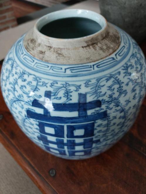 handgeschilderde 19de eeuwse Chinese gemberpot ZELDZAAM, Antiquités & Art, Antiquités | Porcelaine, Enlèvement ou Envoi