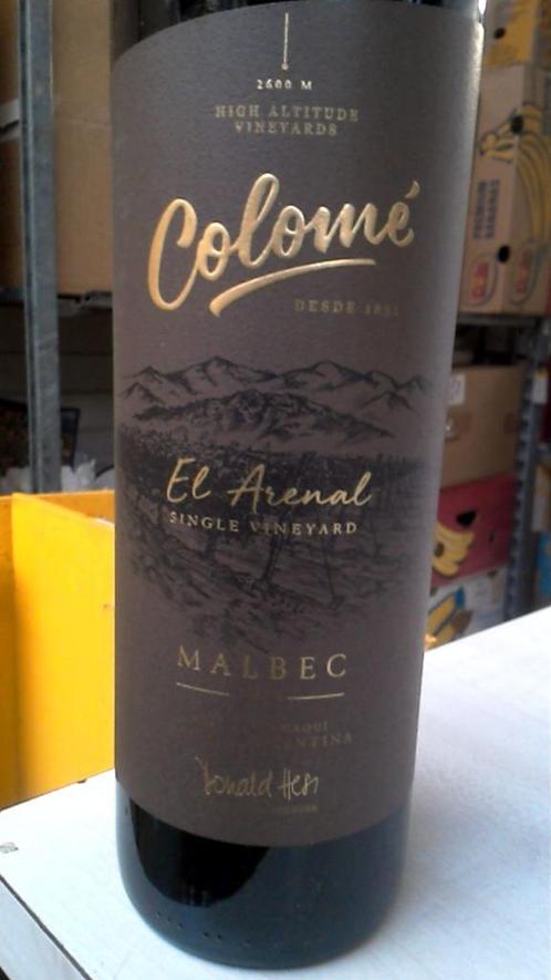 bouteille de vin 2019 colome el arenal malbec ref12207056, Collections, Vins, Neuf, Vin rouge, Amérique du Sud, Pleine, Enlèvement ou Envoi