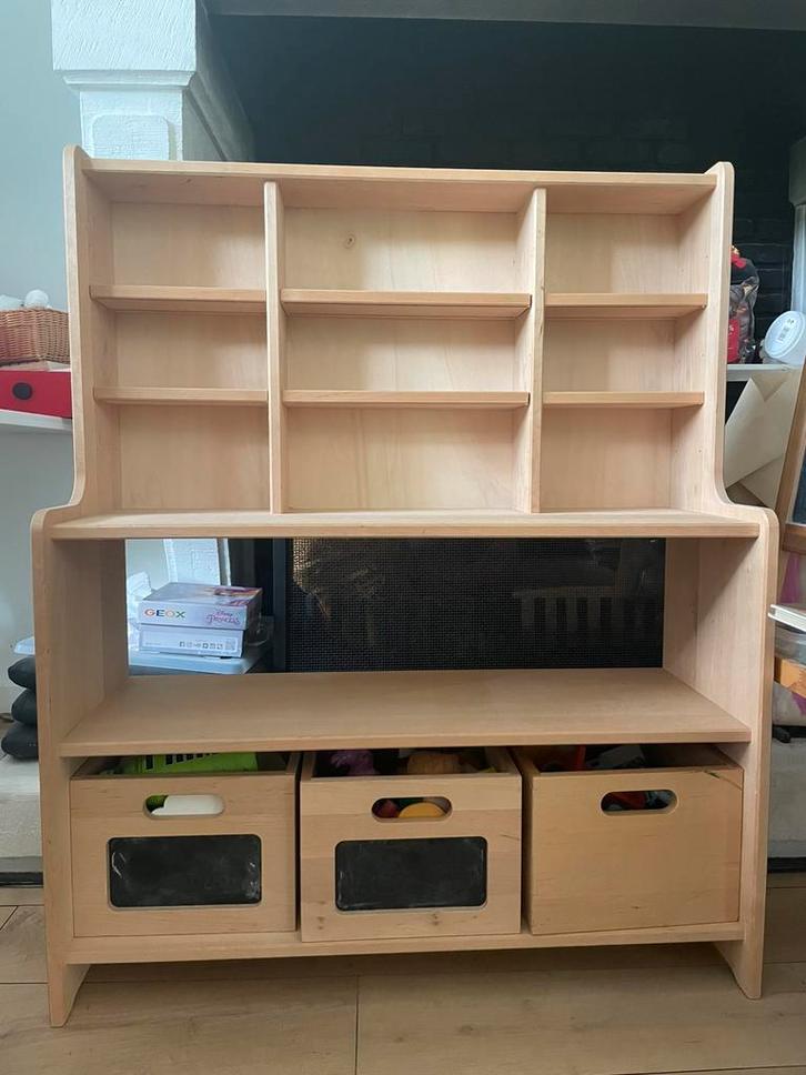 houten speelwinkel voor kinderen (eco-natuurlijk elzenhout), Kinderen en Baby's, Speelgoed | Houten speelgoed, Zo goed als nieuw
