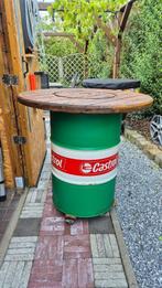 Olievat tafel, Huis en Inrichting, Tafels | Bijzettafels, Ophalen, Zo goed als nieuw, 60 cm of meer