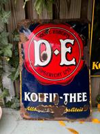 D E koffie Thee emaille reclamebord, Ophalen of Verzenden