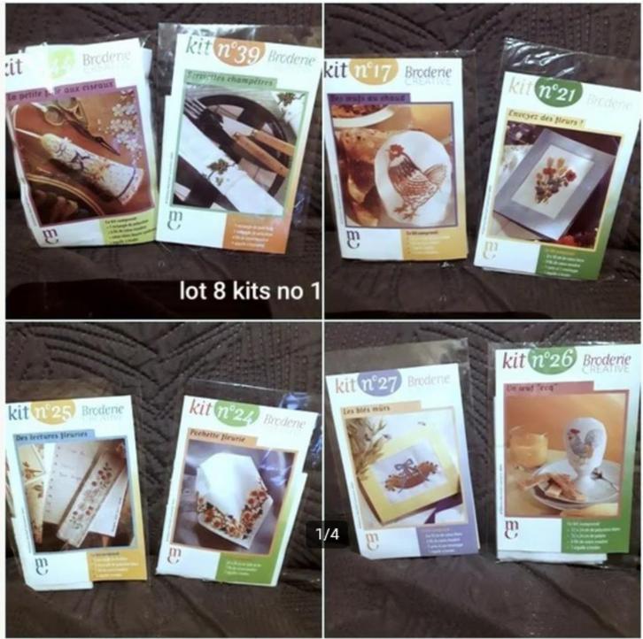 fil de broderie , kits complet (lot no 1 ) 8 petits kits, Hobby en Vrije tijd, Borduren en Borduurmachines, Nieuw, Borduurpakket