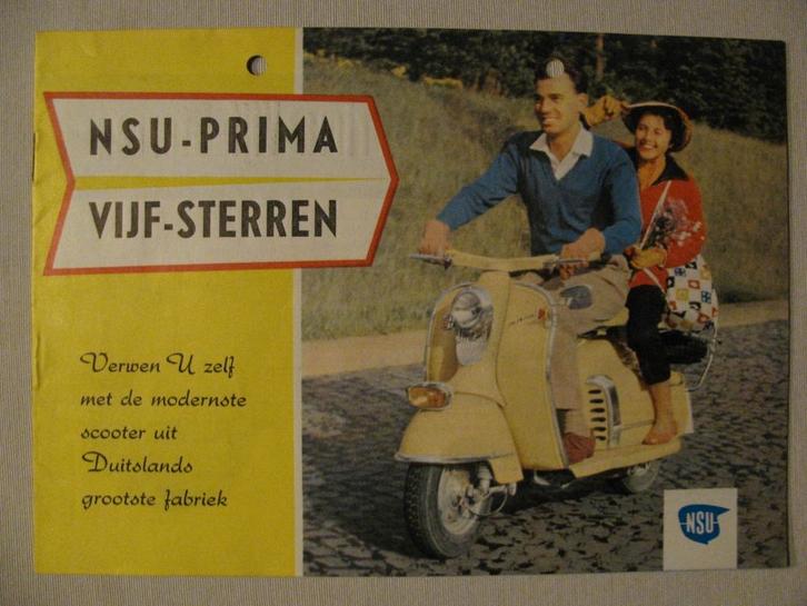 60 NSU Prima Vijf Sterren folder brochure, Motoren, Handleidingen en Instructieboekjes, Ophalen of Verzenden