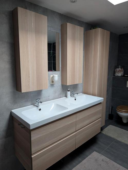 Badkamermeubel + makeup kasten + kolomkast, Huis en Inrichting, Badkamer | Badkamermeubels, Gebruikt, 100 tot 150 cm, Ophalen