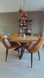 Eethoek met nubuck eetstoelen, Ophalen, Zo goed als nieuw, Modern, 4 tot 6 stoelen