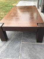 Lage houten salontafel op wieltjes, geen schade, cash, Huis en Inrichting, Ophalen, Gebruikt