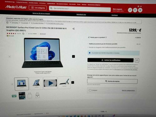 Microsoft Surface Pro 9 de 2024, Computers en Software, Windows Tablets, Zo goed als nieuw, Wi-Fi, 13 inch of meer, 256 GB, Ophalen of Verzenden