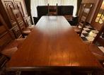 Massief eikenhouten tafel met 6 stoelen, Maison & Meubles, Tables | Tables à manger, Comme neuf, Chêne, Rectangulaire, 50 à 100 cm
