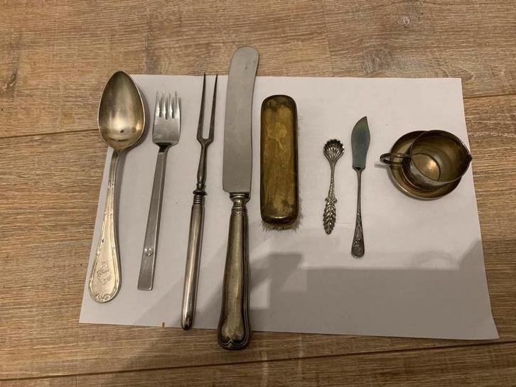 Verzilverde bestekset, Antiek en Kunst, Antiek | Bestek, Ophalen of Verzenden