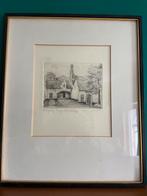 Romain Malfliet ingang begijnhof Brugge H 36,5 Br31,5 ets h3, Antiek en Kunst, Kunst | Etsen en Gravures, Ophalen