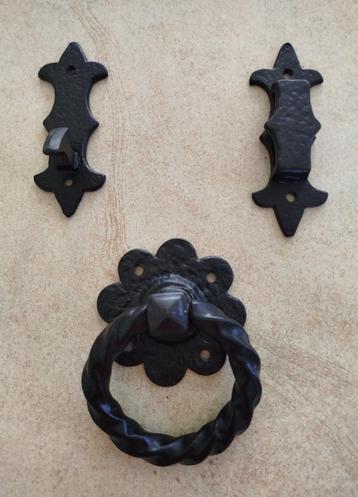Quincaillerie de porte portail acier martelé noir vintage beschikbaar voor biedingen