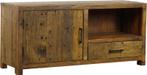 TV meubel 120 cm massief  Oud hout voorraad snel geleverd, 25 à 50 cm, Enlèvement ou Envoi, Moins de 100 cm, 100 à 150 cm