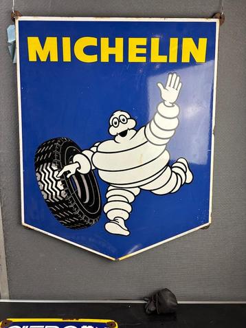 Oud origineel Michelin Bibendum emaille reclamebord EAS 1965, Antiek en Kunst, Ophalen