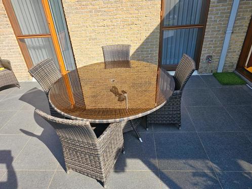 tuinset en lounges, Tuin en Terras, Tuinsets en Loungesets, Zo goed als nieuw, Tuinset, Kunststof, 4 zitplaatsen, Eettafel, Ophalen