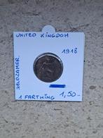 United kingdom 1 farthing 1918, Timbres & Monnaies, Monnaies | Europe | Monnaies non-euro, Enlèvement ou Envoi