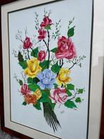Kader met handgetekende tekening van bloemen, Ophalen, Zo goed als nieuw, 50 tot 75 cm, Tekening