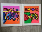 Twee zeefdrukken Paul Kostabi, Antiek en Kunst, Kunst | Litho's en Zeefdrukken, Ophalen of Verzenden