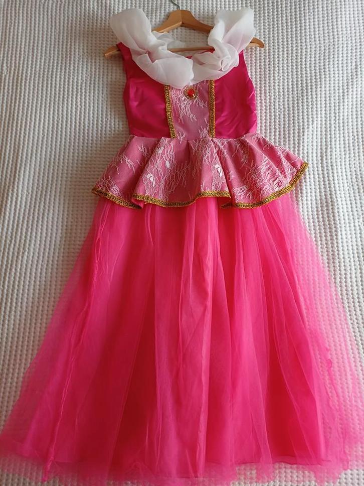 Kleedje stijl Doornroosje +- 140, Kinderen en Baby's, Carnavalskleding en Verkleedspullen, Zo goed als nieuw, Meisje, 134 t/m 140