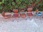 5 houten stoeltjes - vintage - jaren 60, Ophalen, Gebruikt, Hout